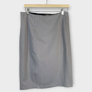 LIVERPOOL Bia Ponte Knit Pencil Skirt 10/30 Gray Grid Career Office Preppy NEW